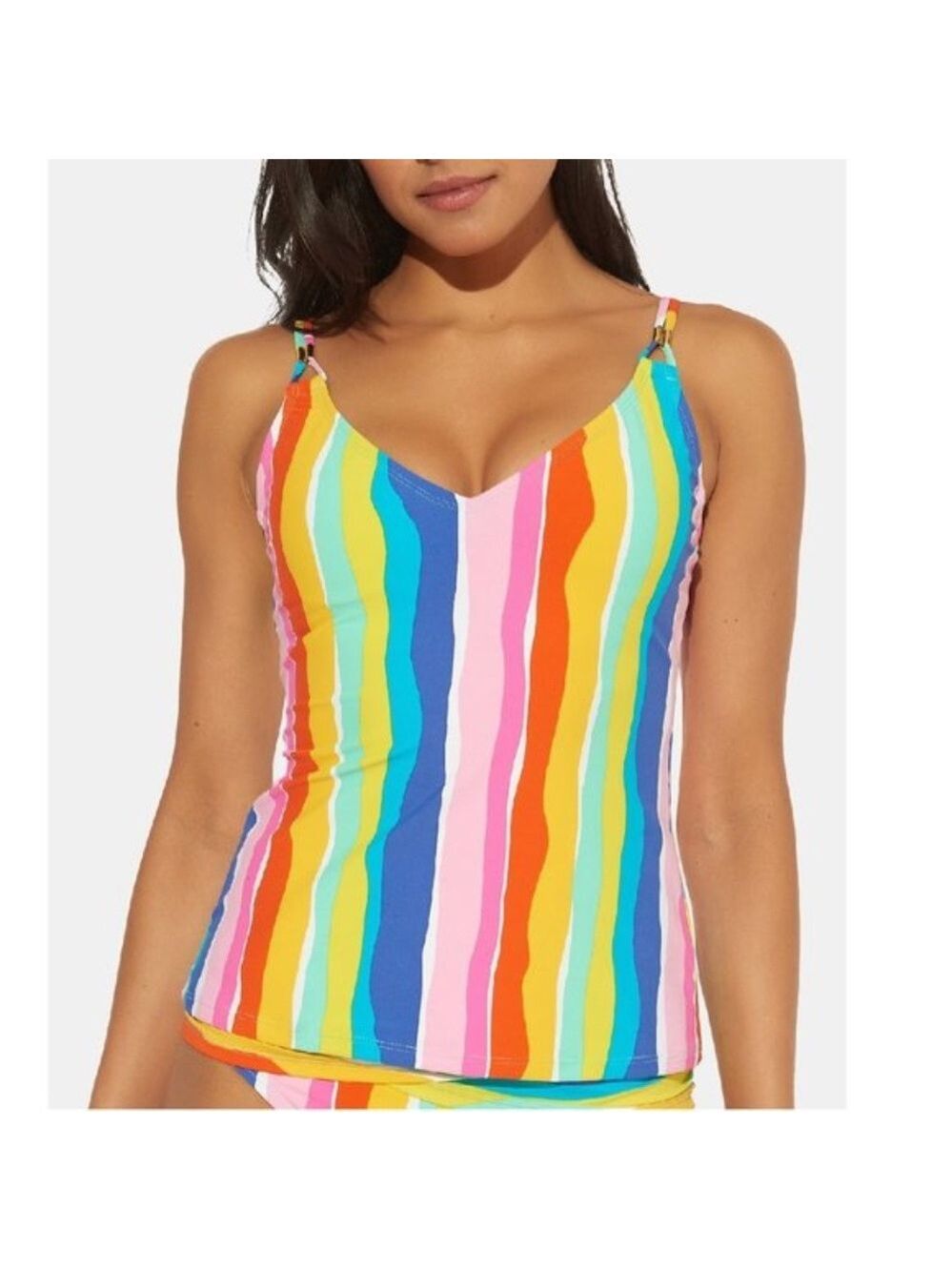 Bleu by Rod Beattie Printed Lattice-Back Tankini